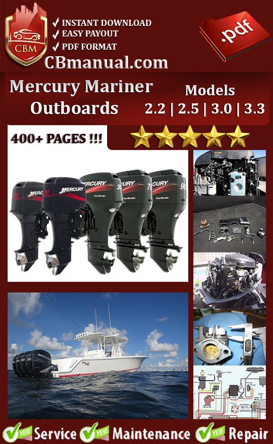 Mercury Mariner Models 2.2 2.5 3.0 3.3 factory repair manual 1986–1993 PDF